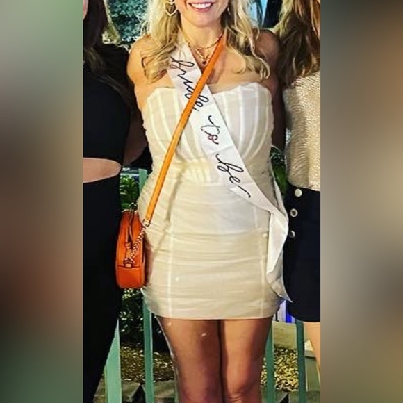 White Fox Boutique For The Night Mini Dress Ivory size large - Picture 5 of 5